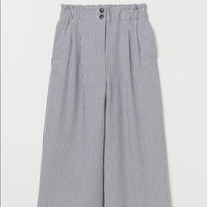 NWOT H&M Wide-Leg Pants, Blue Striped